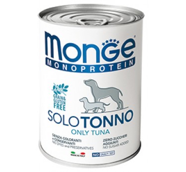 Monge Dog Monoprotein Solo консервы для собак паштет из тунца 400г